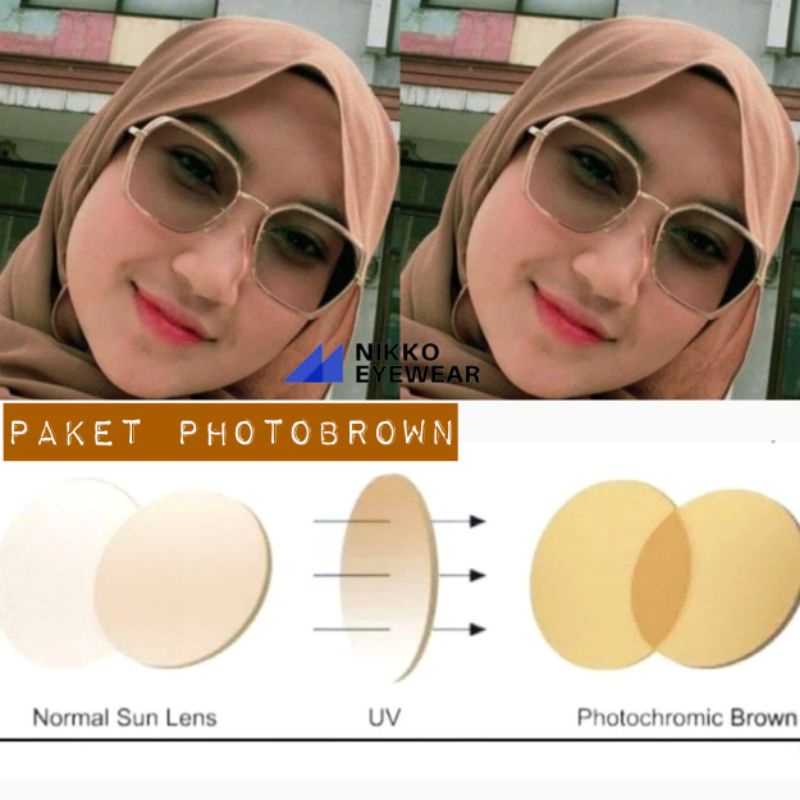 Kacamata 0038, Gratis Lensa Photobrown, Gratis Lensa Minus