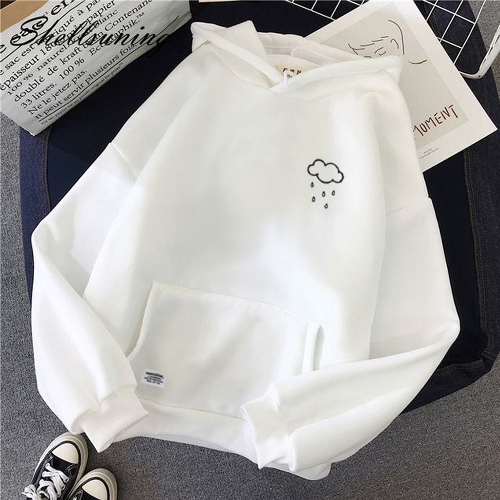 IvannaCollection Sweater Hoodie Wanita Awan Hodie Couple Korean Style Oversize Bahan Lembut Tebal