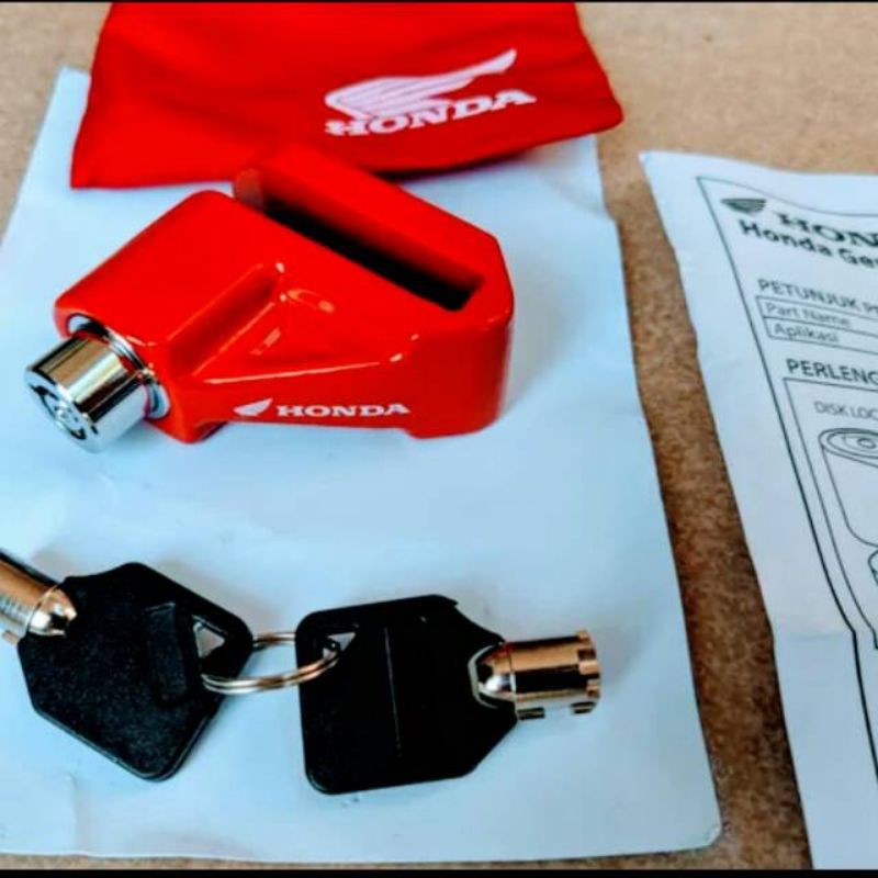 Gembok Motor Original Honda - Kunci Cakram Pengaman Anti Maling - Murah meriah-3