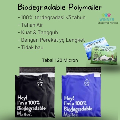 POLYMAILER RAMAH LINGKUNGAN PACKAGING BIODEGRADABLE MAILER BAG Eco Friendly 30x40cm COMPOSTABLE READ