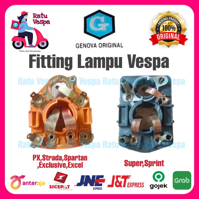 Fitting Lampu Import Vespa Super,PX,PS,Srrada,Spartan,Exclusive,Excel - PX,Strada,PXE