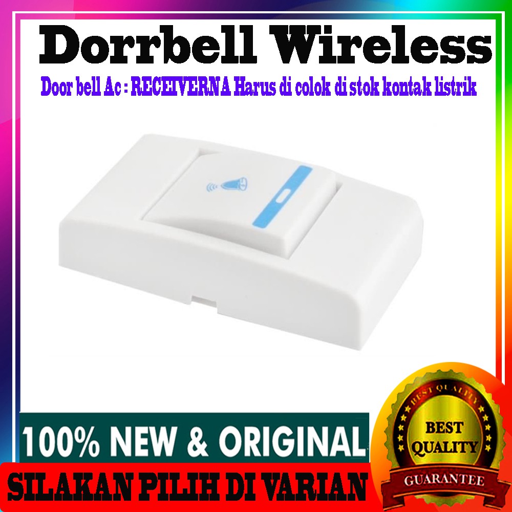 (GRATIS Baterai ) Wireless Doorbell Wireless / Bel Pintu Rumah Tanpa Kabel Door Bell Wireless AC DC