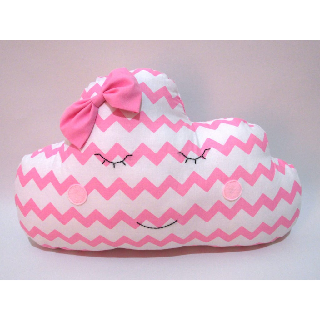 

Bantal Awan Pita Motif Retro Pink