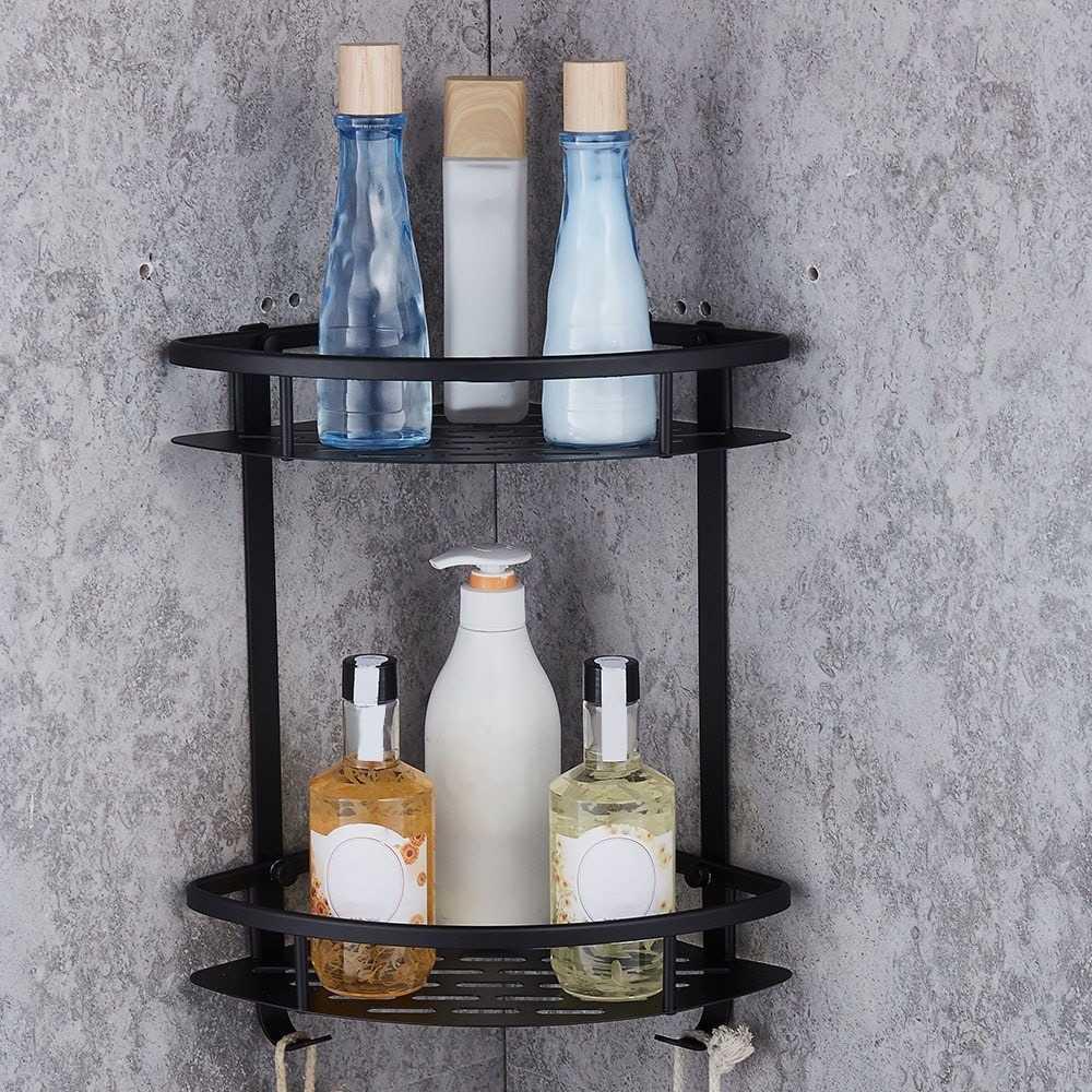 LemonBest Rak Aluminum Triangular Organizer Bathroom 2 Layers - G48 Rak Kamar Mandi Rak Susun Plastik Rak Kamar Mandi Tempel Kamar Aesthetic Rak Sudut Kamar Mandi Kaca Cermin Rak Sudut Cermin Kamar Mandi Kaca Kamar Mandi Rak Kamar Mandi Stainle