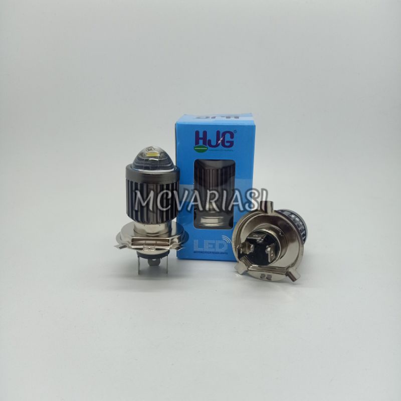 lampu depan h4 laser 2 warna headlamp led h4 hjg