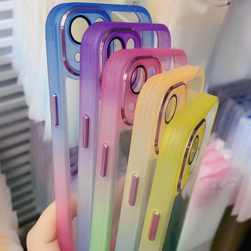 Jelly Hard Case Pc Transparan + Ring Pelindung Lensa Kamera Untuk Iphone 11 12 13 Pro Max 11pro