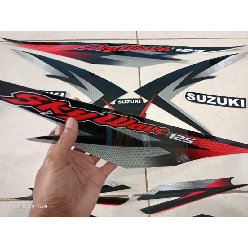 Striping Sticker Skywave Custom Red Glossy