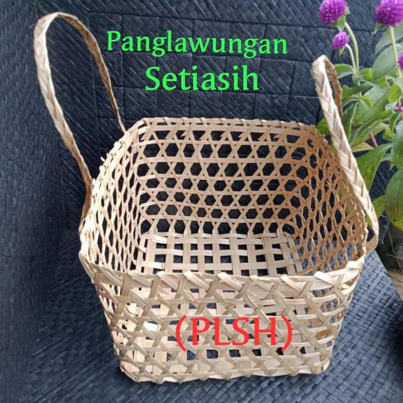 anyaman bambu tas besek 22×22×15