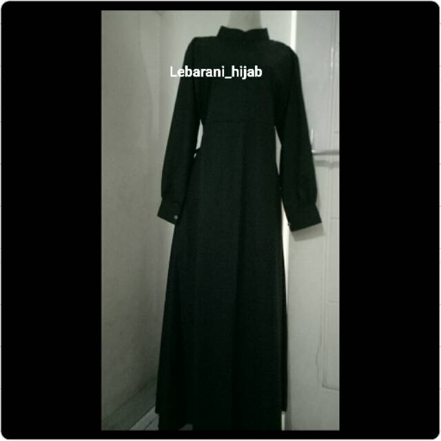 Gamis toyobo warna hitam / gamis polos warna hitam / gamis toyobo