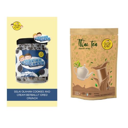 

Promo OlesinAjah Selai Cookies And Cream 200Gr + Thai Tea Premium Flavoured Drink - 120G