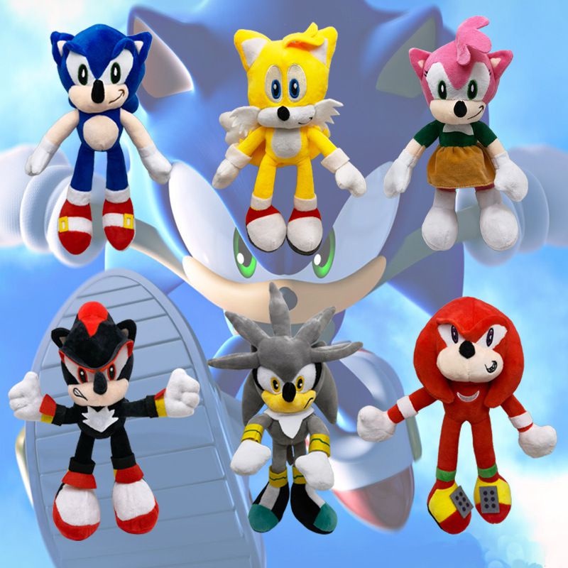 Mainan Boneka Stuffed Plush Sonic The Hedgehog Shadow Amy Rose Knuckle Tail 20 / 30cm Untuk Hadiah