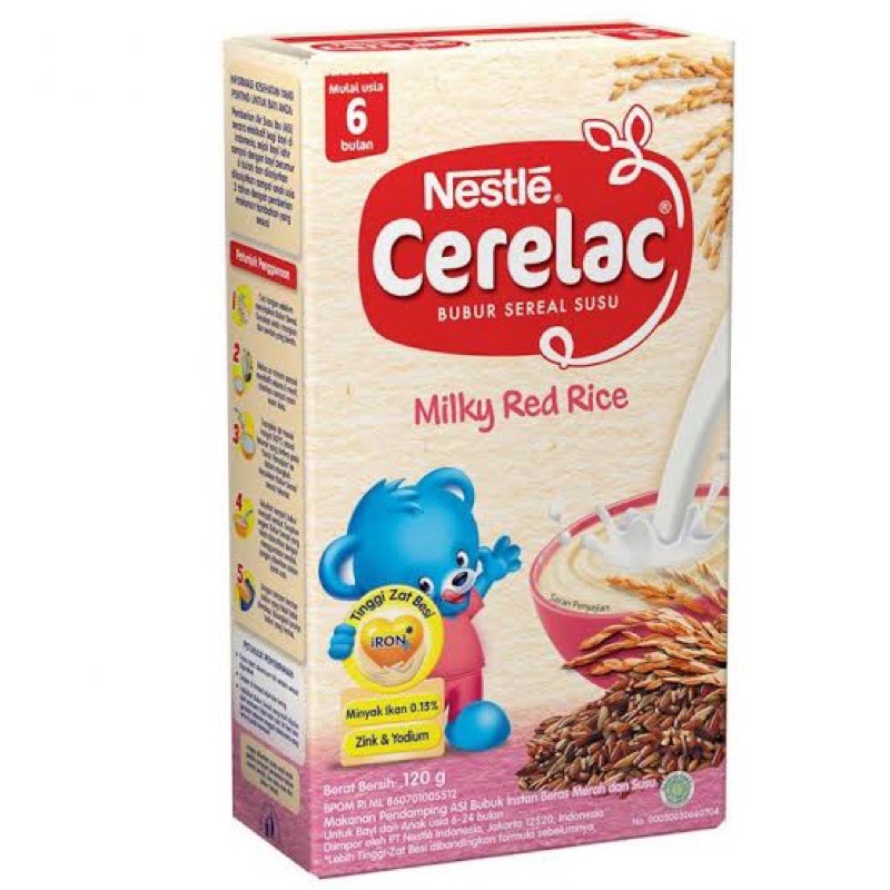 Nestle Cerelac Bubur Bayi Milky Red Rice MPASI Instan 6 Bulan Fortifikasi 6m+