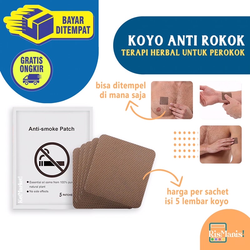 ANTI SMOKE PATCH - Koyo Plester Anti Rokok Ampuh Terapi Penghilang Ketergantungan Kecanduan Merokok