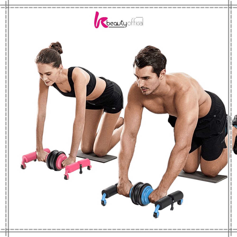 KB-O16 Set Alat Fitness Push Up Alat Latihan Olahraga Gym Fitness Sit Up Double Wheel Pembakar Lemak Peralatan Multifungsi