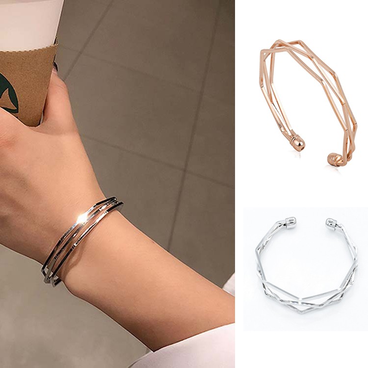 Gelang geometris wanita fashion Korea tangan braclet Bangle