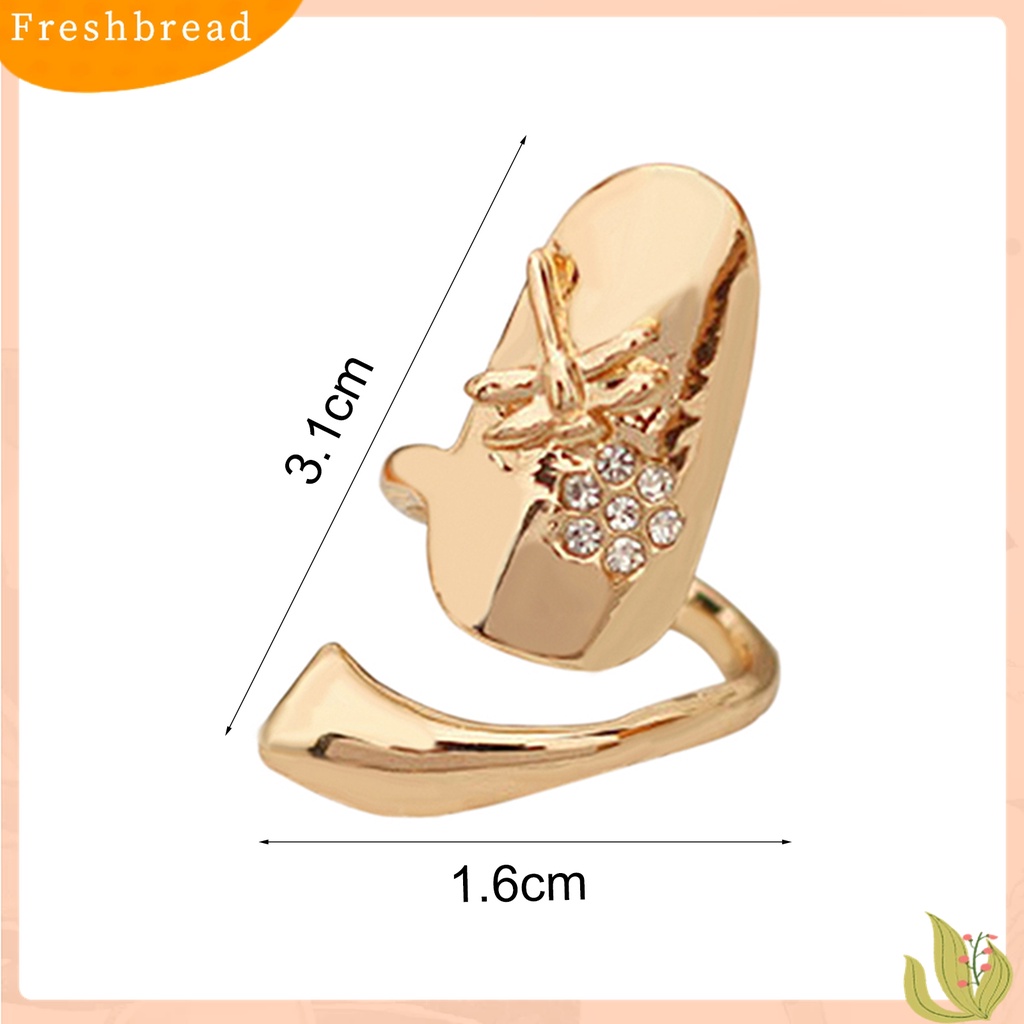 Fresh| 1pc Cincin Kuku Bahan Alloy Hias Berlian Imitasi Untuk Pesta