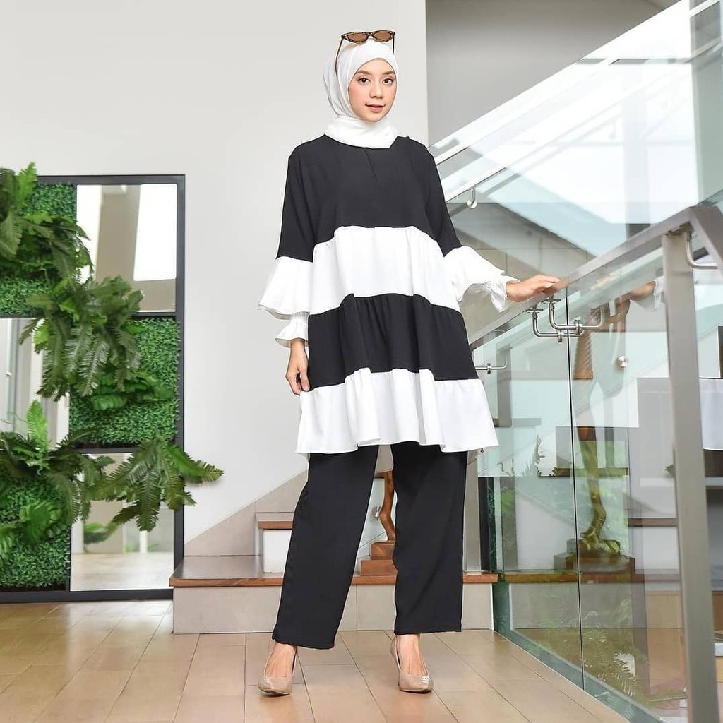 Doneta One Set l Setelan Baju Muslim Fashion Wanita Terlaris