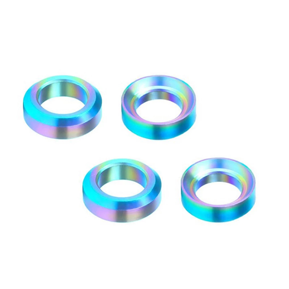 LANFY Bicycle Parts Bicycle Washers 4Pcs/set Washer Rings Concave And Convex Cycling Bicycle Brake Disc Brake Titanium Mountain Bike BMX Bike Bicycle Spacer/Multicolor