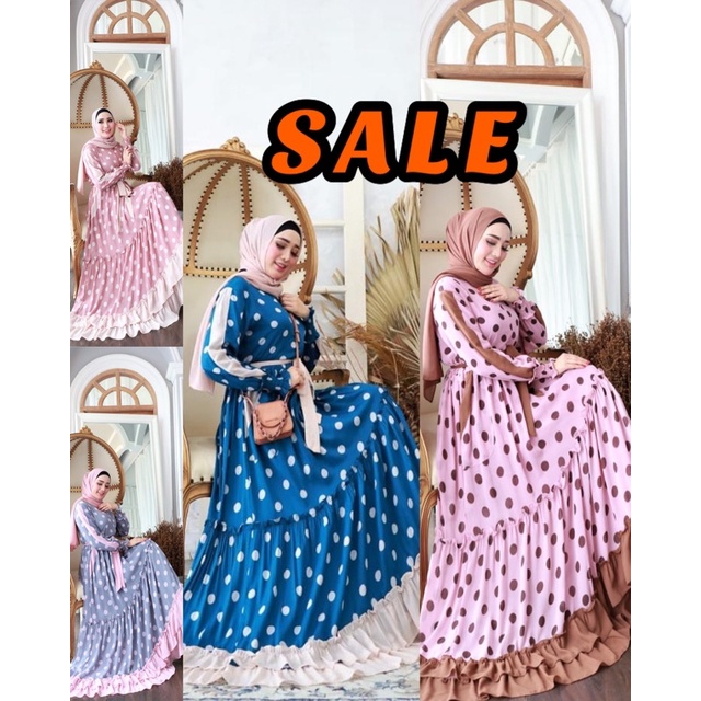 SALE NADYA 4 ORI GLZ GLAMZ Gamis Maxi Dress Busui Wanita Muslimah