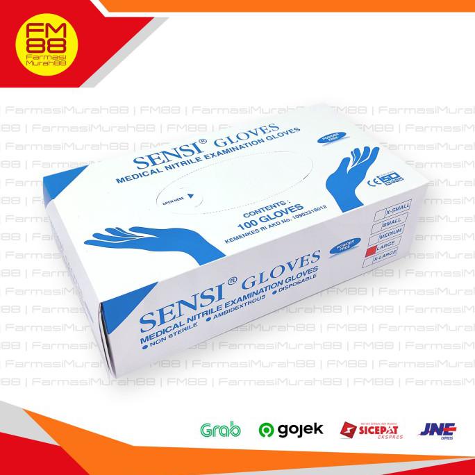 ( BISA COD ) Sensi glove nitrile isi 100pcs tersedia ukuran S,M,L - S BIG SALE [Kode 1|Kode 2|Kode