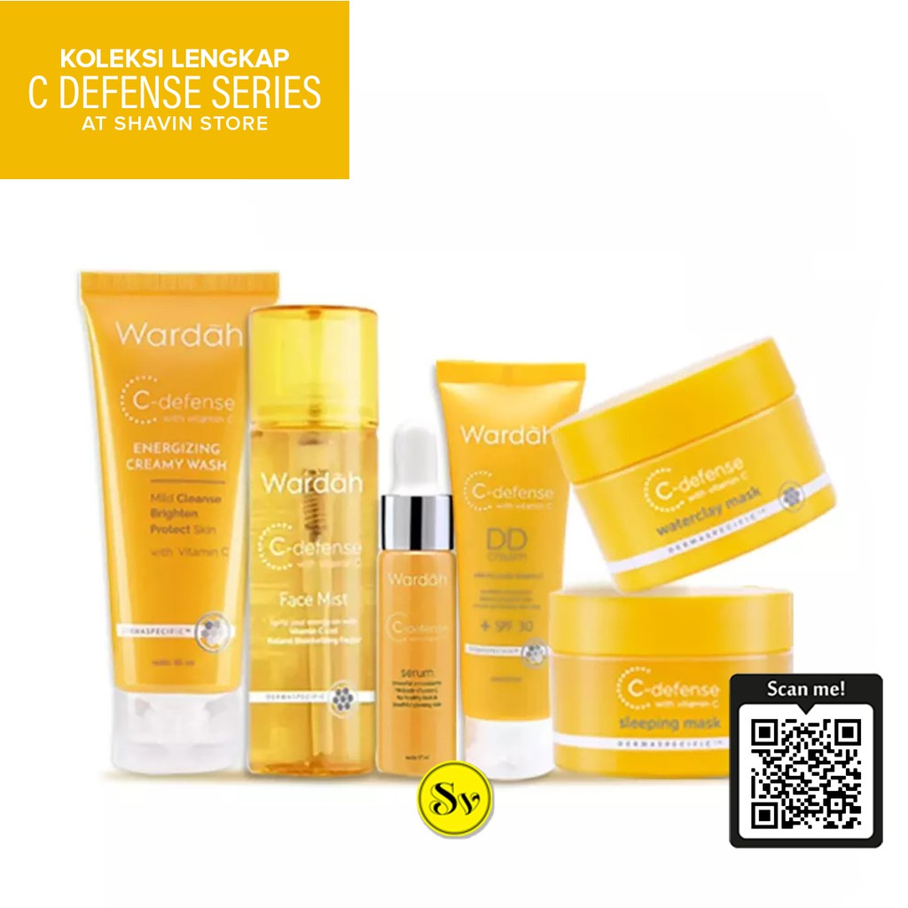 Wardah C Defense Skincare Series Lengkap Cream Face Wash Mist Serum Sleeping Mask Skincare Remaja
