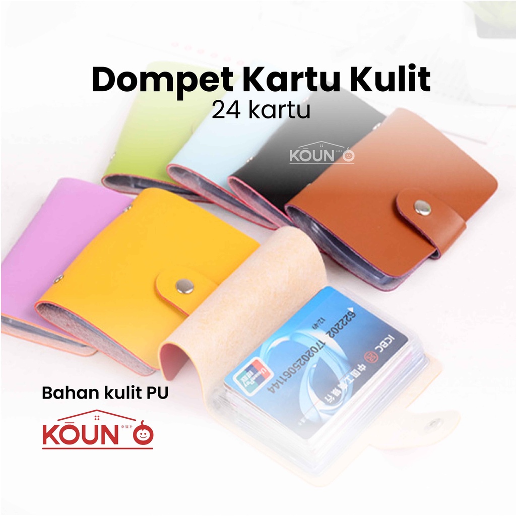 Dompet Kartu ATM Dompet Kartu Wanita Pria Dompet Kartu Kulit Import Isi 24 Card Holder Organizer