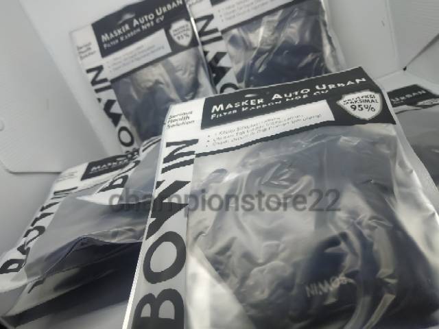 Masker BOWIN N95 CV auto urban masker motor anti polusi dengan filter karbon warna Navy refil N95