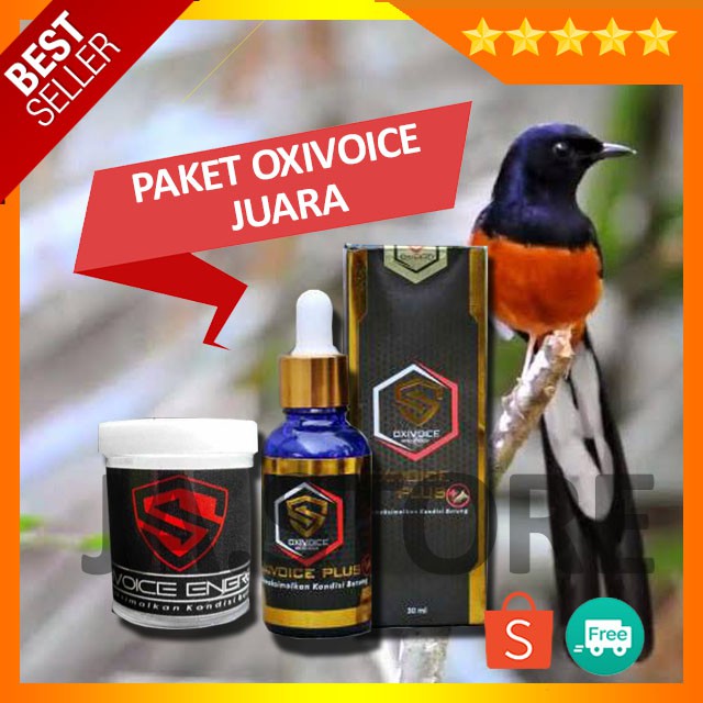 Paket Vitamin OXIVOICE Plus Oxivoice 2X dan Paket Breeding Untuk Murai Batu, Kacer, Cucak Ijo