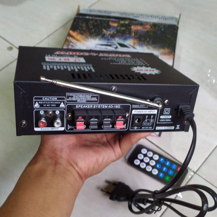 Amplifier Bluetooth Ampli Karaoke ampli stereo bisa pakai listrik atau aki 12v bisa untuk mobil