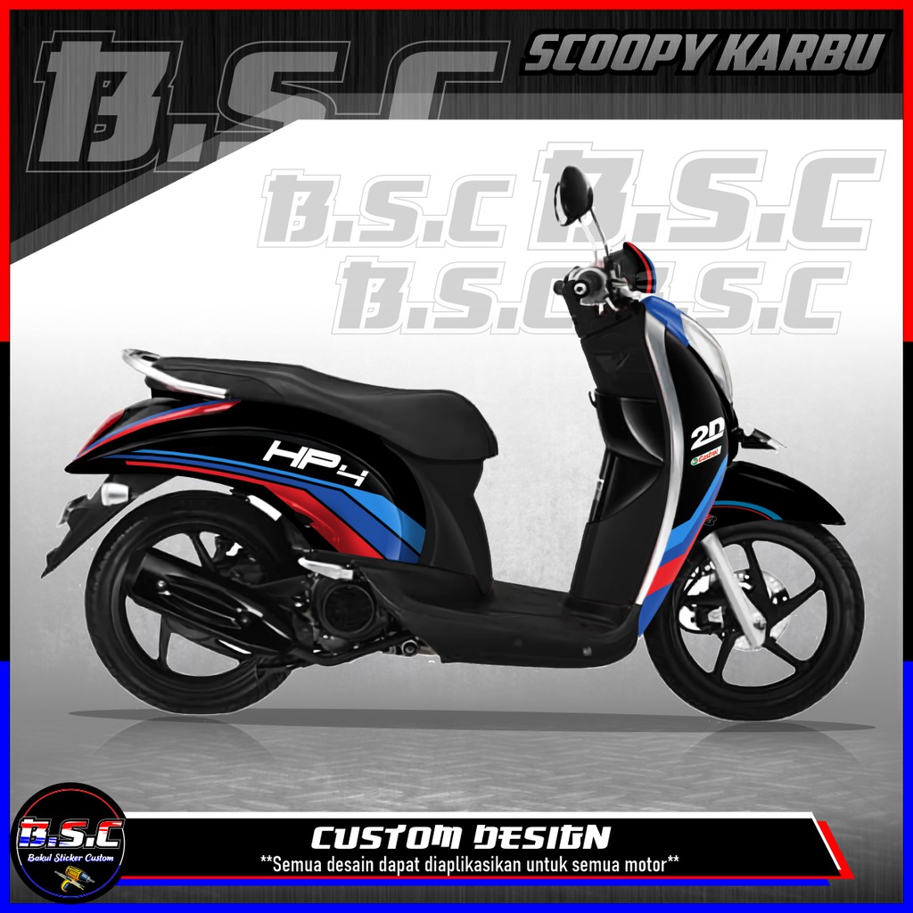 Sticker Decal FULL BODY Scoopy Karbu Scoopy Old Motif BMW Black