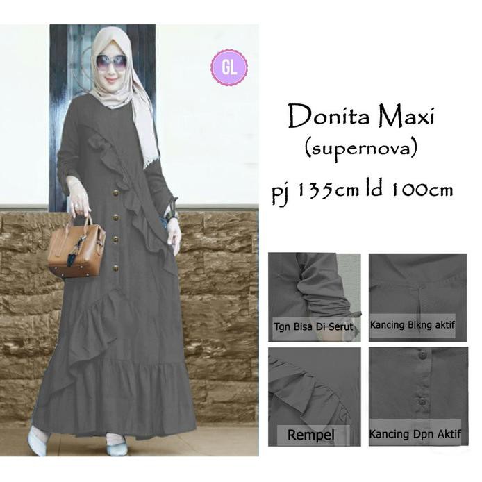 Fadila maxi dress/dress muslim/gamis murah/baju muslim wanita/donita/gl7654