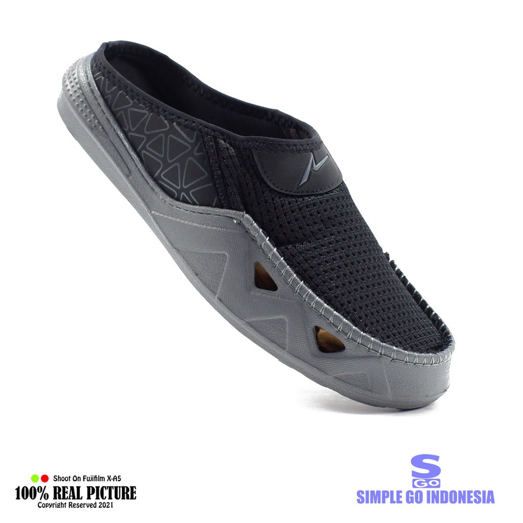 Sepatu pria slip on selop Ando Sandro terbaru bahan kain sol pylon ringan 39-43