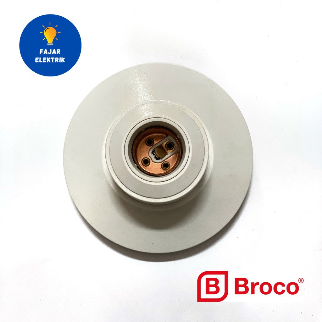 BROCO FITTING LAMPU GRACIO LUX PUTIH / FITTING PLAFON / FITTING PLAFON BULAT