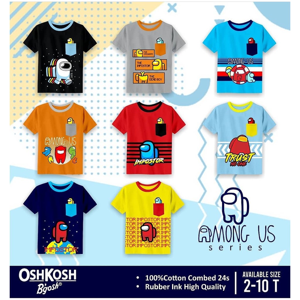 kaos anak laki-laki oshkosh b'gosh among us 4-6 tahun