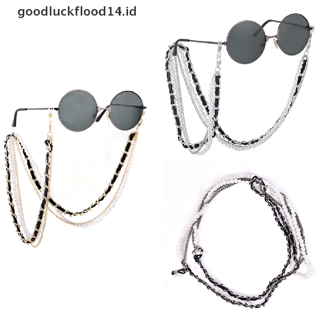 [OOID] Pearl Sunglasses Chain Women Lanyard Strap Eye Glasses Reading Holders Rope Lady  ID