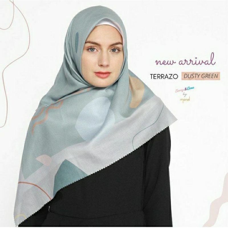 Scoop&Cone TERAZO DUSTY GREEN | Monel | hijab voal motif