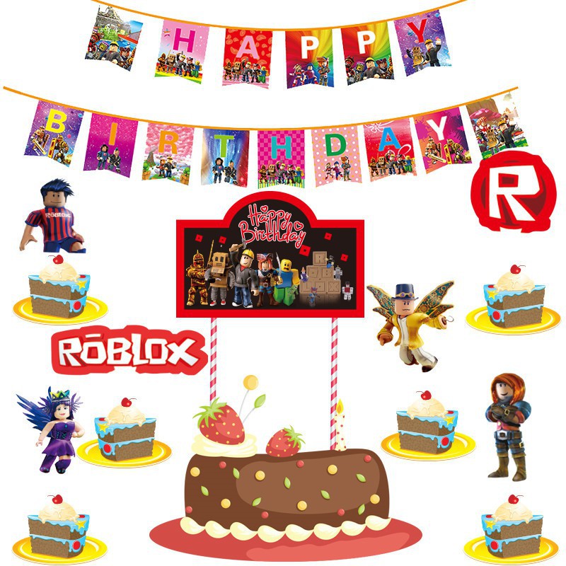 Banner Tema Roblox Untuk Dekorasi Kue Ulang Tahun Anak Banner Tema Roblox Untuk Dekorasi Kue Ulang Tahun Anak