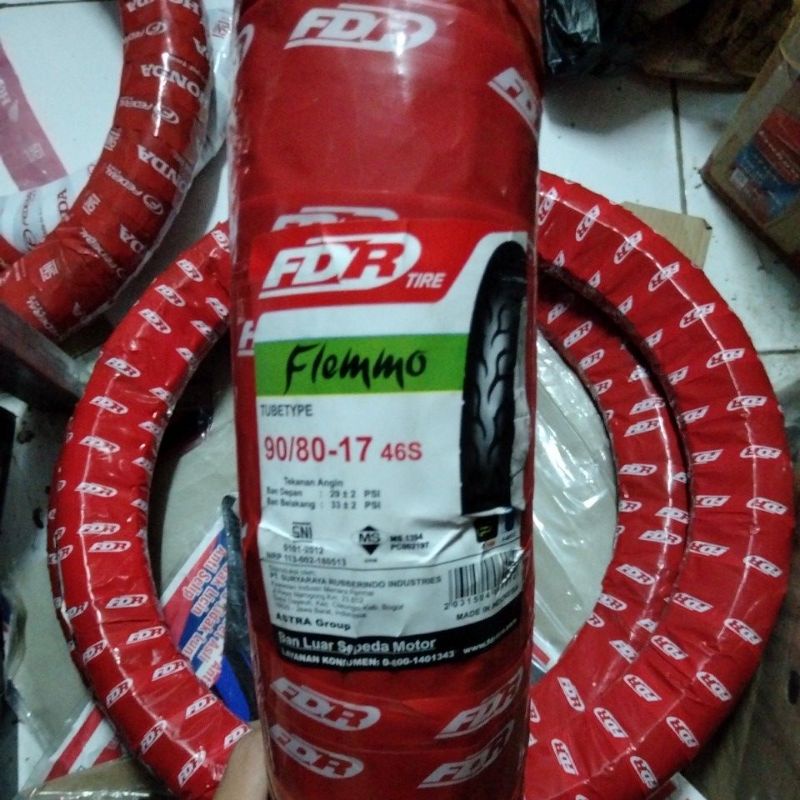 FDR FLEMMO 90/80 - 17 (TUBETYPE) BAN LUAR MOTOR TUBE TYPE FLEMO TT DEPAN/BELAKANG HONDA CB GL PRO CB