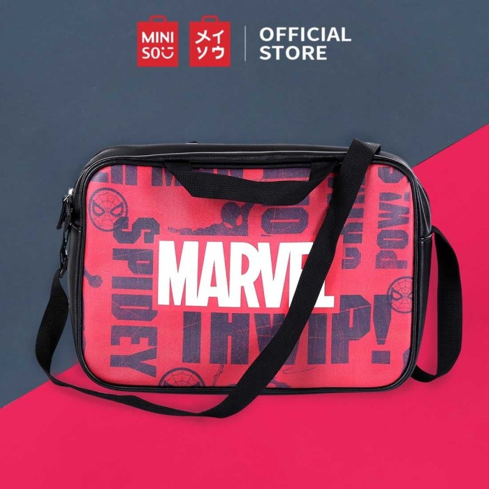 MINISO Marvel Tas Selempang Crossbody Shoulder Bag/ Fashion Sekolah - Merah