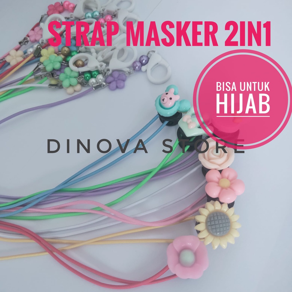 strap masker  hijab 2in1 dengan stoper HIAS anak dewasa/strap mask/strap makser kekinian/tali masker/strap masker hijab 2in1/pengait masker/strap masker anak dewasa/dinova store/pgx