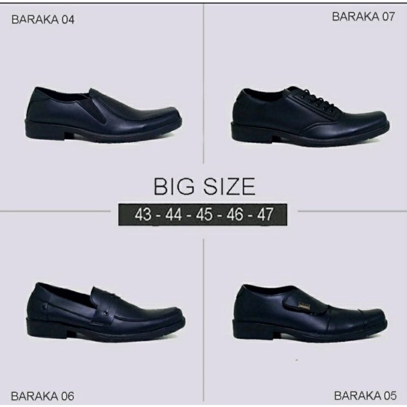 Koleksi Sepatu OXPORD / Sepatu Pantofel Pria Big Size 43-44-45-46-47 Sepatu Kerja Barack-10 JUMBO Black, 47