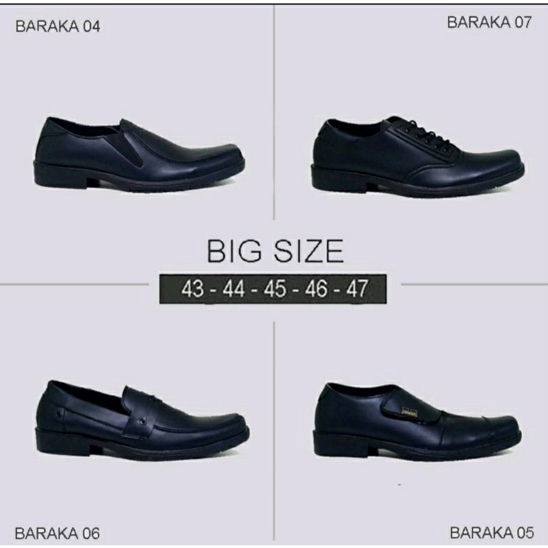 Koleksi Sepatu OXPORD / Sepatu Pantofel Pria Big Size 43-44-45-46-47 Sepatu Kerja Barack-10 JUMBO Black, 47