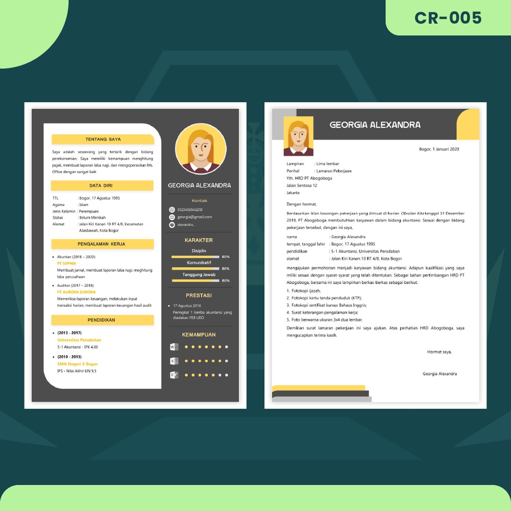 

(CR-005) Jasa Pembuatan CV & Surat Lamaran Pekerjaan