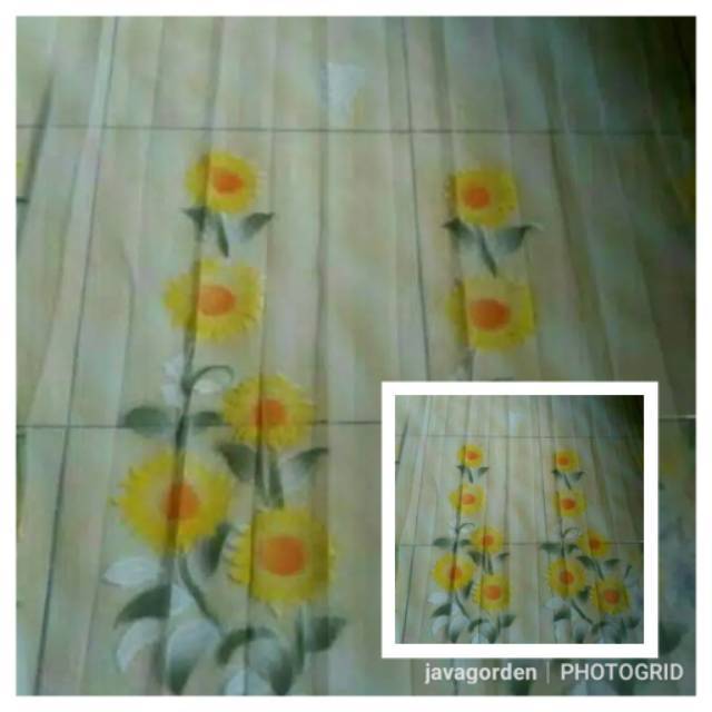 GORDEN TIRAI GORDENG KORDEN GORDEN vitrase Bunga matahari orange L 100cm T 190cm GORDEN PINTU gorden
