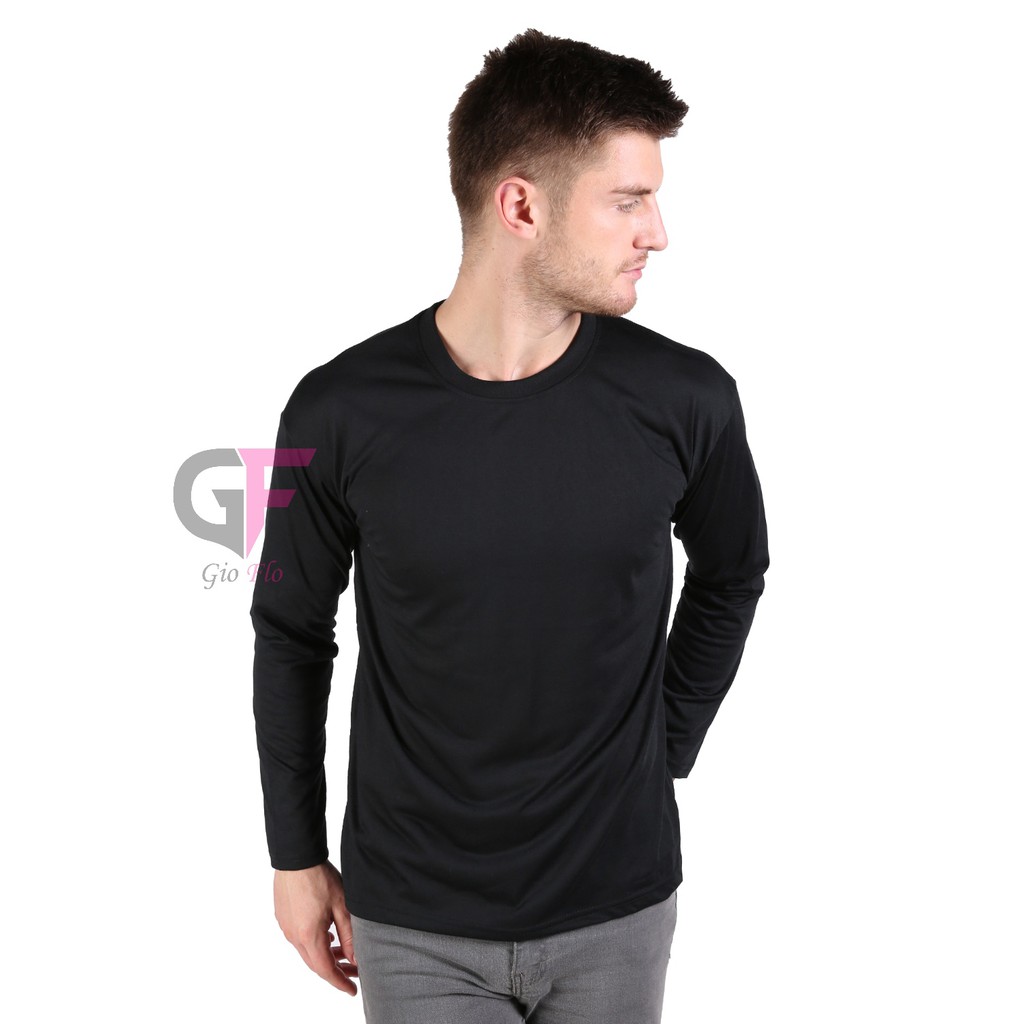 GIOFLO Tshirt Polos Kaos Panjang Casual Hitam / PLS 38