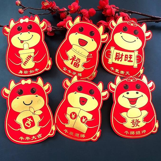 

1839 Angpao Imlek Merah 3D isi 6 Ampao Gantung Bentuk Amplop Ampau