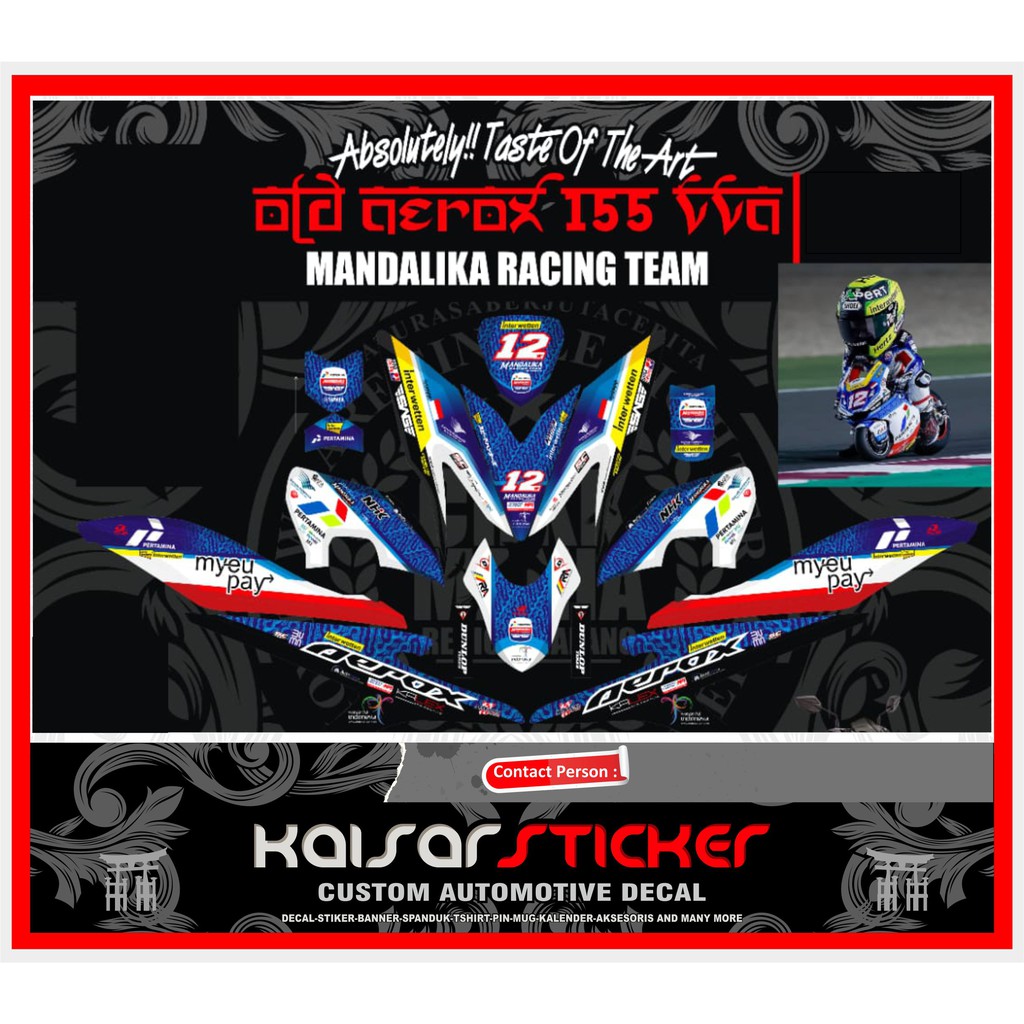 DECAL STICKER MOTOR AEROX 155 NEW CONNECTED MANDALIKA
