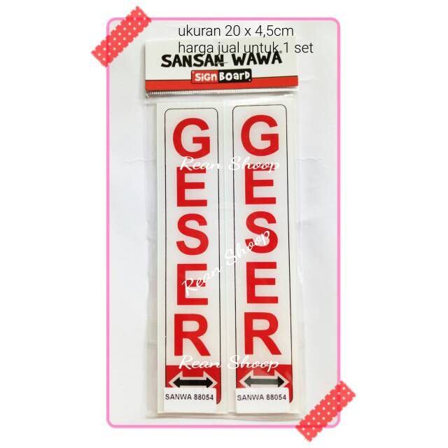 

Sign board label peringatan arkrilik acrylic sansan wawa geser