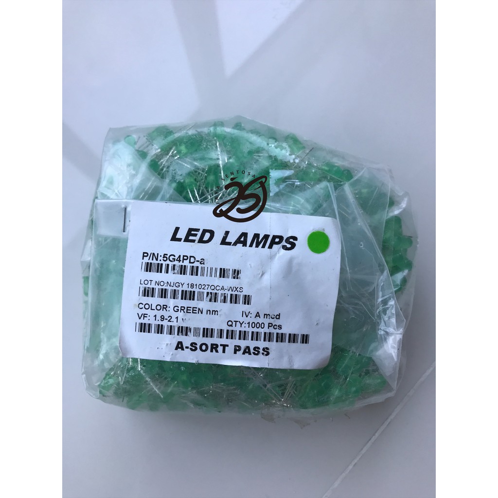 LED 5MM SUPER HIJAU KEPALA HIJAU SUPER TERANG HARGA 1 BUAH