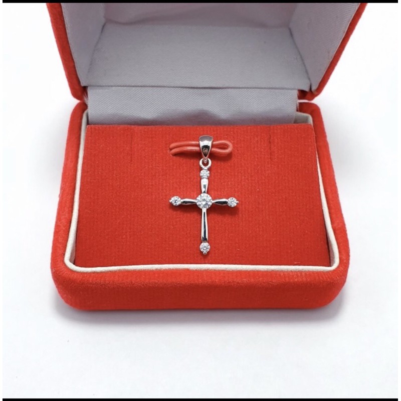 Liontin salib perak 925 liontin salib perak 925 lapis emas putih S396